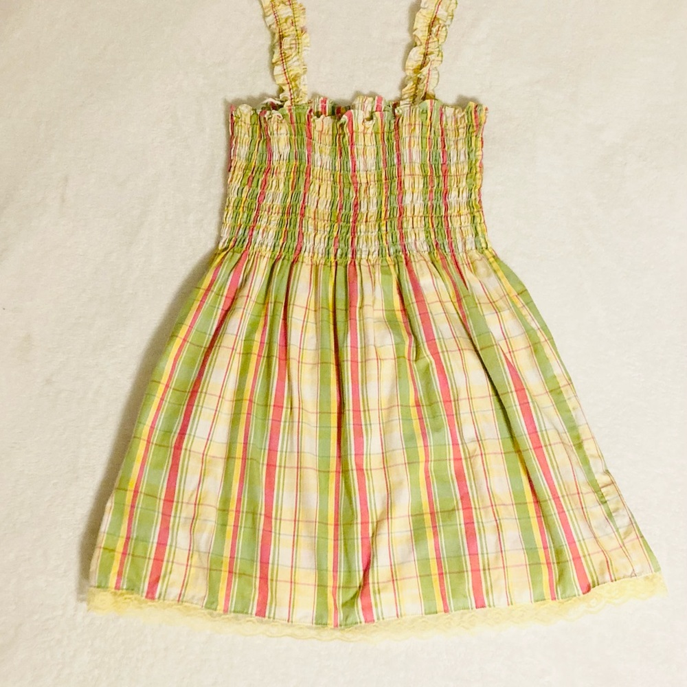 Retro vintage style pastel plaid dress